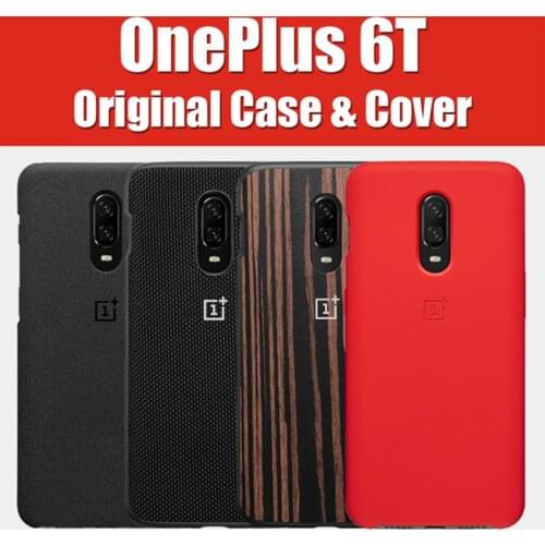 Original A6013 Official OnePlus 6t Case original 1+6T OnePlus 6 Luxury Silicone Sandstone Nylon Karbon Bumper Leather Flip Cover