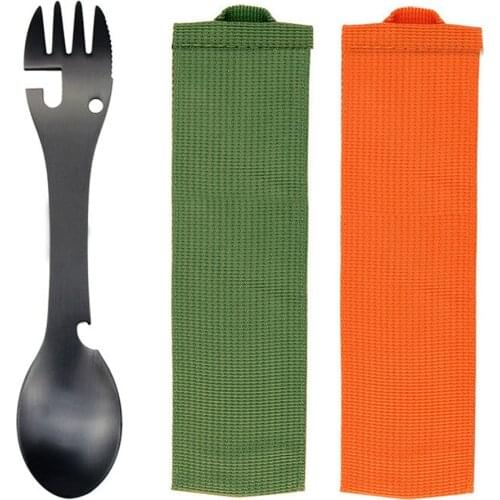 Outdoor Tableware Multitool Bottle Opener Stainless Steel Cutlery Flatware Can Opener Fork Spoon Camp Utensil