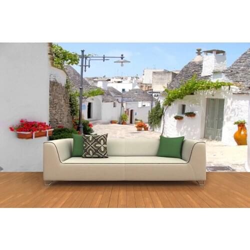 Custom photo wallpaper,European country town street flower murals for the living room bedroom TV background wall papel de parede