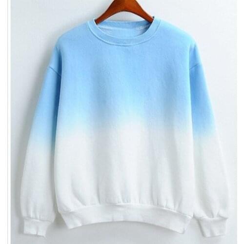 Gradient Print Pullover Crewneck Sweatshirt Women Oversized Harajuku Hoodie Japanese Fashion Tops Casual Girls Plus Size Autumn