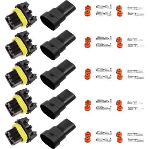 YUNPICAR 9005 HB3 Socket Pigtail Wiring Harness Wire Connector For Headlights or Fog Lights 5Pack