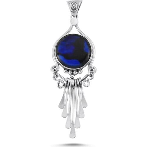 Silverlina Silver Abalonlu Hand Handwork Pendant