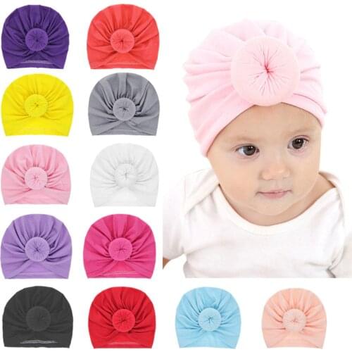 Baby Hat for Girls Ball Shape Turban Hat Infant Photography Props Cotton Kids Beanie Baby Cap Accessories Children Hats and Caps