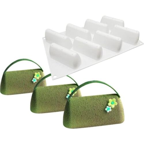 8 Cavity Bag Silicone Mold Triangle arc Mousse Cake Mould Dessert Cake Decorating Tools Bag Mousse Mould Silicone Baking Tray