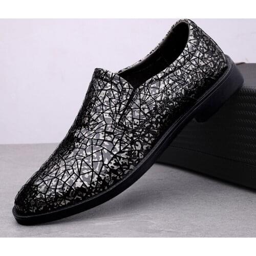 Mens Loafers Genuine Leather Men Dress Shoes Wedding Party Slip On Shoes Italian Fashion Men Business Formal Shoes