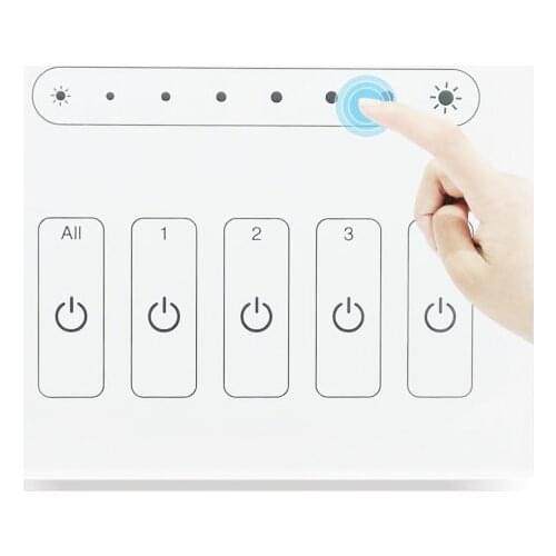Toughened Glass Surface 4 Channeals 0-10V Dimmer Light Switch Wall Touch Panel Controller for 0-10V Dimmable LED