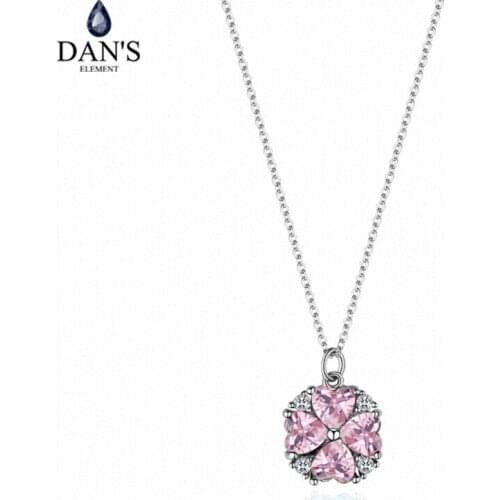Dans Element Real Brand AAA Zirconia Micro Inlays Fashion Heart Pendant Necklace for women Valentines Gift 133313