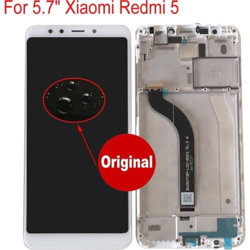 Original For 5.7" Xiaomi Redmi 5 LCD Display Touch Screen Digitizer Assembly Sensor With Frame for redmi5 Pantalla