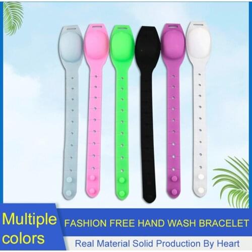 1PC Wristband Silica Gel Hand Sanitizer Bracelet Dispensing Wearable Dispenser Pumps Disinfecta Measuring Bottle Outdoor Tools