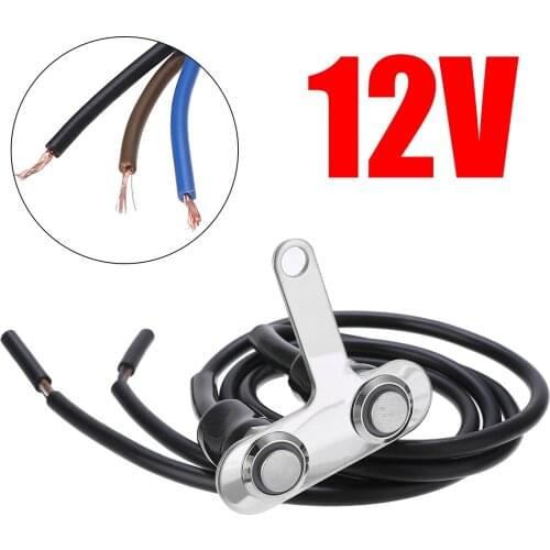 1pc 12V Dual Buttons Motorcycle Handlebar Headlight Fog Light Switch On-Off Waterproof Manual-return Lock Button