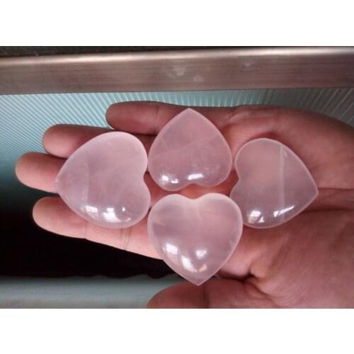 100g small gemstone jewelry making 100% natural pimk rose quartz stone crystl heart healing gemstone crystal heart as gift