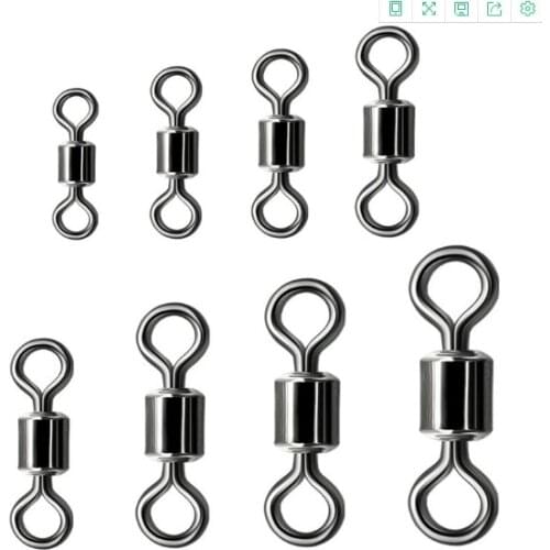 200pcs 1/0 2/0 3/0 4/0 6/0 Rolling swivels fishing swivel No. Rust good quality Free shipping