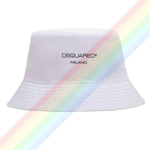 2021 Popular DSQ2 Black Logo Cotton Top Comfortable Bucket Cap Men Women Hiking Fishing Hat Two-side