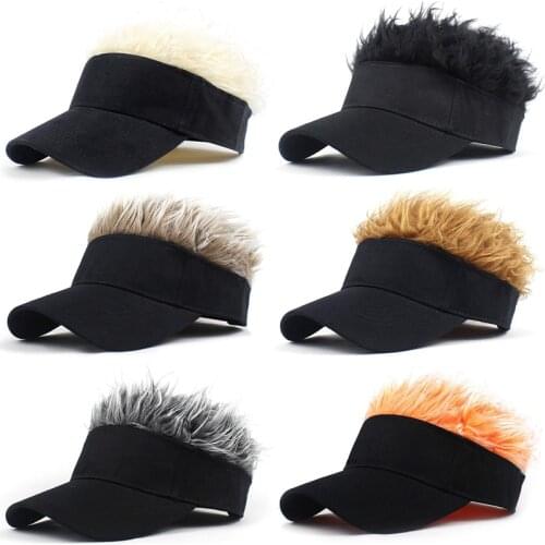 2021 Baseball Cap With Spiked Hairs Wig Baseball Hat With Spiked Wigs Men Women Casual Concise Sunshade Adjustable Sun Visor