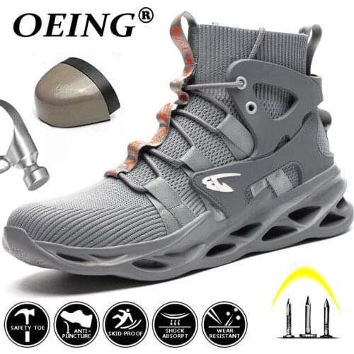 2021 New Work Safety Boots Winter Shoes Work Boots Indestructible Safety Shoes Men Work Sneakers Men Steel Toe Shoes Men Boots