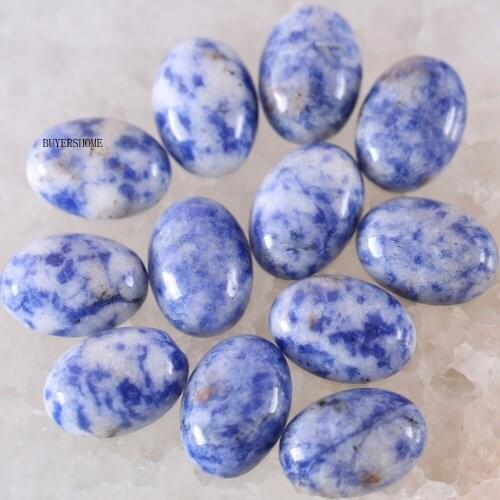 20x15MM Oval Natural Bead Stone Blue Sodalite CAB Cabochon For Jewelry Making Necklace Pendant Bracelet Earrings 5Pcs K1516
