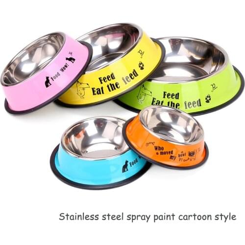 3 Styles Pet Feeding Bowls Stainless Steel Non-slip Dog Bowl Durable Anti-fall Cat Puppy Feeder For Dogs Teddy Golden Retriever