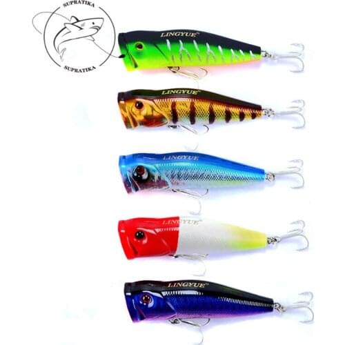 3D Eyes Anti-Corrosion Professional Fishing Lure Hard Bait Bionic Popper 65mm/10.5gFreshwater High Quality Plastic Fishing Bait