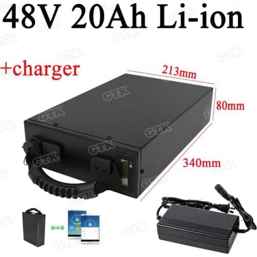 48v 20ah 1000w 1500w li-ion battery with RS485 bluetooth communication for express car electric ship electric trailer +Charger