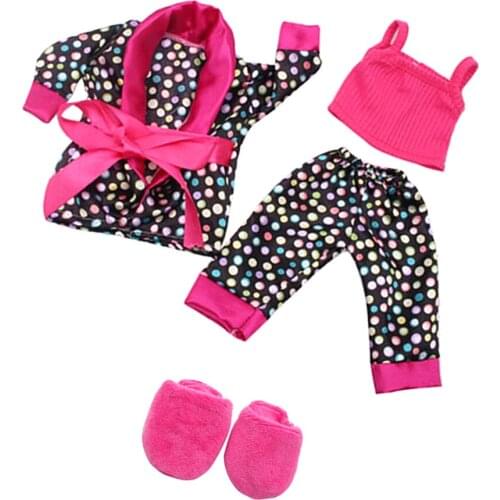 5pcs Clothes Shoes For 18inch American Doll Dolls Pajamas Set