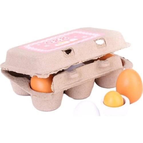 6 Wooden Simulation Eggs Set Toy Set Easter Diy Toys Wooden Play House Games Early Education Eggs Children Holiday Gifts