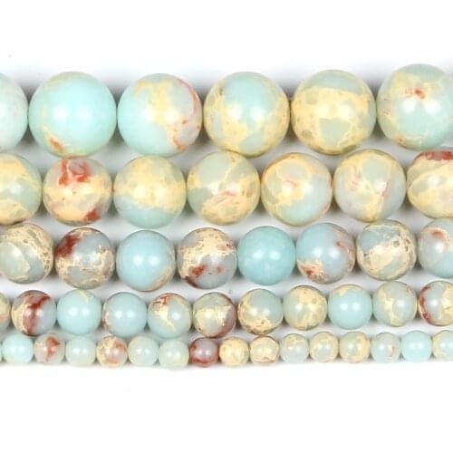 Natural Stone Beads White Emperor Charm Round Loose Beads For Jewelry Making DIY Bracelets 4/6/8/10/12 MM