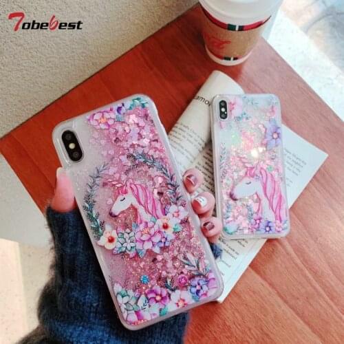 Unicorn Liquid Glitter Case For Redmi Note 8 7 6 5 Pro Dynamic Quicksand Cute Cat Pink Phone Cover For Xiaomi Redmi Note 8 Pro