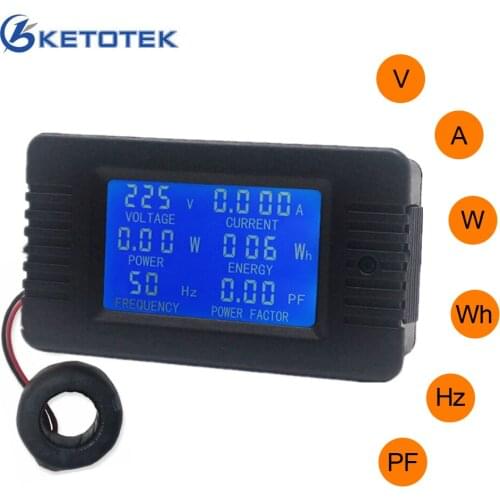 Digital Voltmeter Ammeter AC 80~260V 100A Current Voltage Meter Volt Amp Tester Energy Frequency Power Factor Detector