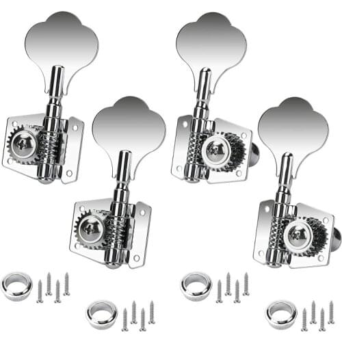 Bass Machine Heads Electric Bass Tuning Pegs Open Gear Tuning Key Pegs Tuners 2R 2L Tuning Pegs Keys Machine Heads Set