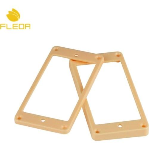 FLEOR 2 Sets of Neck & Bridge Flat Frame Electric Guitar Humbucker Pickup Mounting Rings Cream Guitar Accessories