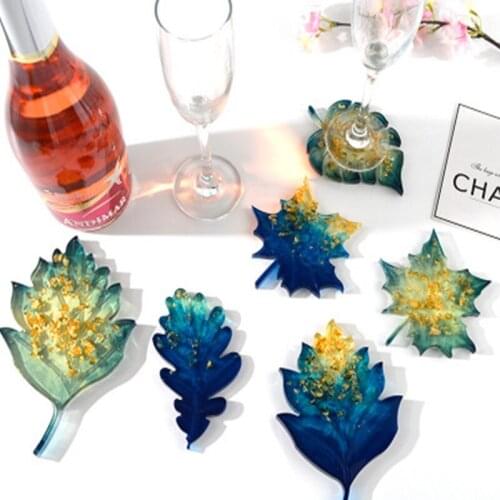Leaf Mold Leaves Coaster Silicone Leaf Resin Mold Tropical Maple Leaf Resin Casting Mold Concrete DIY Art Crafts
