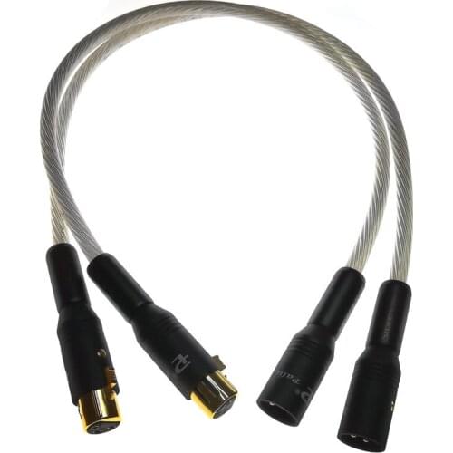 HIFI High-fidelity dual XLR cable pure 7N OCC silver-plated audio cable XLR plug