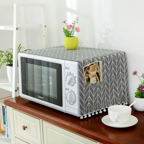 HOT Microwave Cover For Home Kitchen Oven Dust Proof Cover cotton linen electric oven protection Cover towel Kitchen Accessories