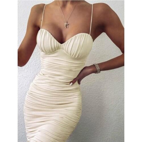 Justchicc Strapless Summer Dress Women Ruched Sleeveless Sexy Mini Dress Backless Bodycon Club Party Bandage Dress 2021 Fashion