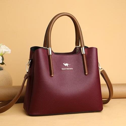 Kangaroo Leather Handbags 2020 New One-shoulder Messenger Big Bag All-match Bag Atmospheric Cowhide Handbag