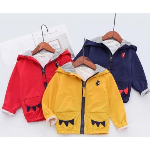 Boys Jackets 2019 New Spring Autumn Baby Boys Clothes Cartoon Long Sleeve Hooded Kids Outerwear Coats 2-7Y BC505