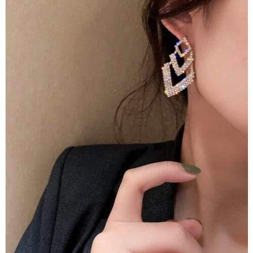 Summer new style personality creative diamond pendant earrings luxury fashion casual dance party earrings for women