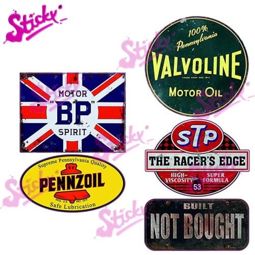 STICKY Oldschool Sticker Battery Pack Car Tuning Racing Oldtimer STP Pennzoil UK BP GB Racing for Helmet Accessories