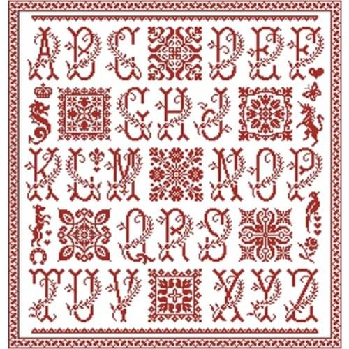 Monochrome alphabet flower puzzle patterns Counted Cross Stitch 11CT 14CT 18CT DIY Cross Stitch Kits Embroidery Needlework Sets