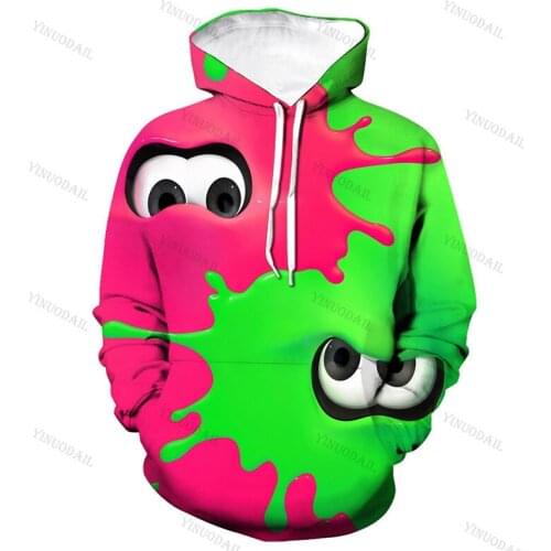 Cartoon Game Streetwears Cosplay Costumes Men Women Splatoons Sweatshirts Kids Spring/Autumn Coats