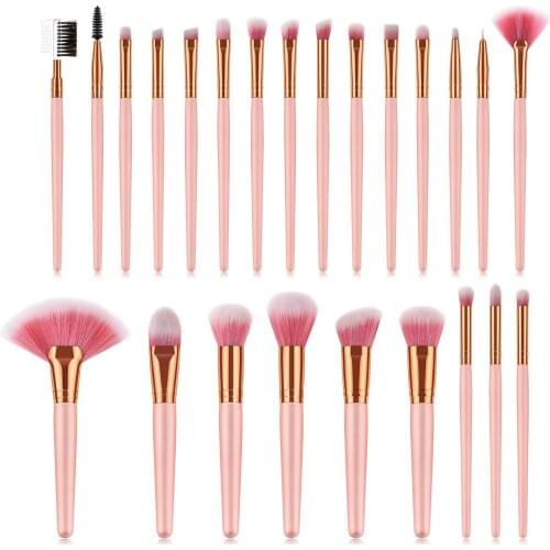 24pcs Pro Makeup Brushes Set Face Eye Lip Eyeshadow Eyebrow Comb Eyelash Spoolies Foundation Powder Brush Tools Cosmetic