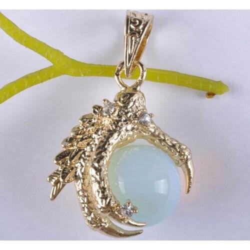 Opal Bead Dragons Talons GEM Pendant Jewelry For Gift S907