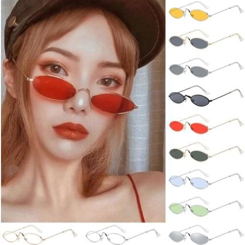 Retro Small Oval Sunglasses Mens Womens Fashion Metal Frame Eyewear Spectacle Hip Optical Hop Punk Eyeglass Glasses Shades D8O2