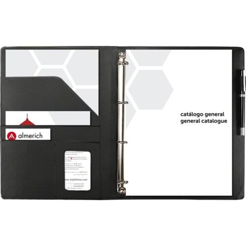 File folder a4 , high quality PU Leather 4-rings letter size document folders. for A4 size document folder with binder 645