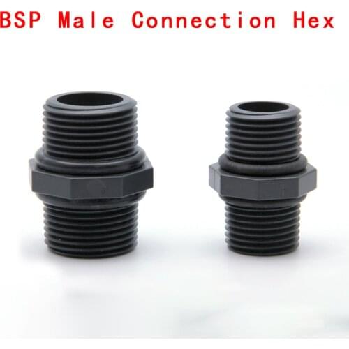 BSP Male Connection Hex PVC Pipe Fitting Adapter Coupler Reducer Water Connector For Garden Irrigation System 1 Pcs