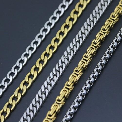 Silver Gold Stainless Steel Bracelet Box Flat Necklace Bracelet For Women Men Girl Boy