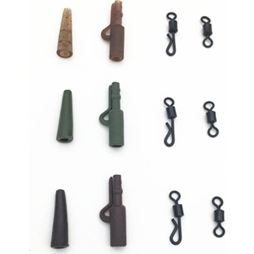 Carp Fishing Soft Rubbers Tail Tube Rubber Tubes hook safety lead clips Quick Change Snap Long Body Q-Shaped Rolling Swivel
