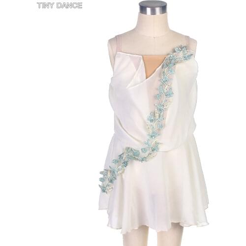 Ivory Chiffon Dress with Nude V neck Design Child and Adult Ballet Dancing Dress Lyrical, Contemporary Dance Costumes 19870