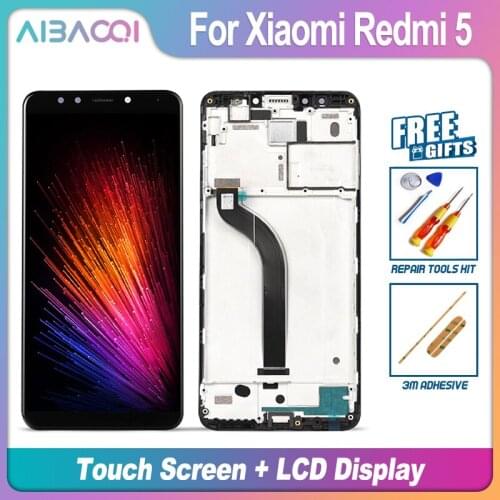 AiBaoQi Brand New Touch Screen LCD Display+Frame+Power Cable Assembly Replacement For Xiaomi Redmi 5