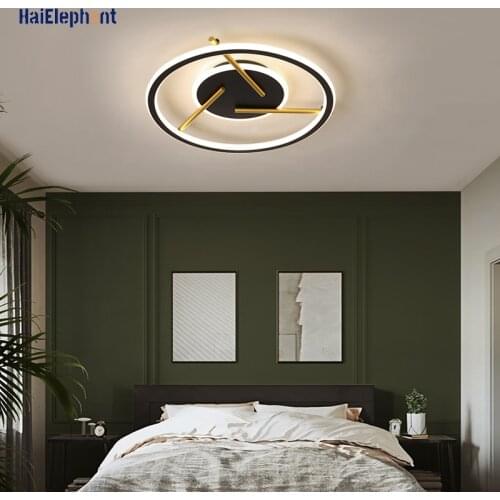 New Gold Black Lamps Modern LED Chandelier Lighting For Living Room Bedroom Indoor Light Fixtures Home Deco Lustre Luminaires